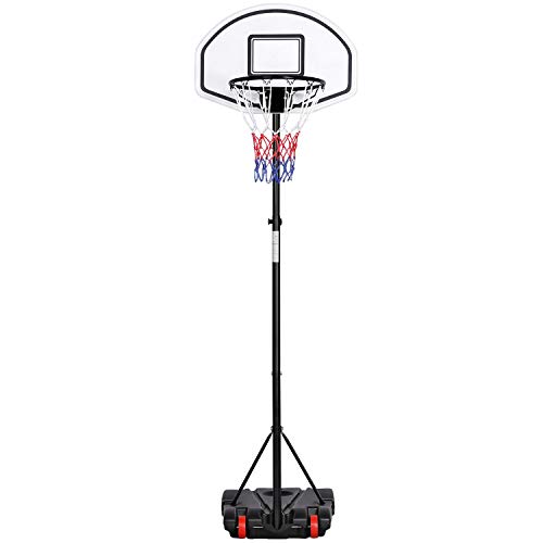 Yaheetech Basketballständer Basketballkorb mit Ständer Outdoor Tragbar Korbanlage Basketballanlage Höhenverstellbar von 159 bis 214 cm